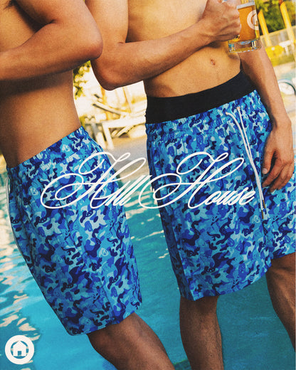 H1LL HOUSE Blue Camo Swimtrunks