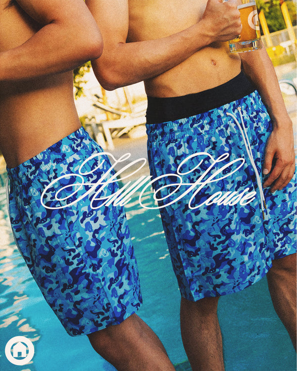 H1LL HOUSE Blue Camo Swimtrunks