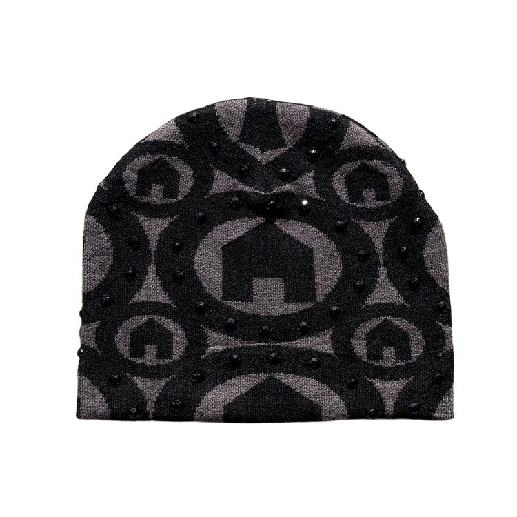 Black Rhinestone Beanie