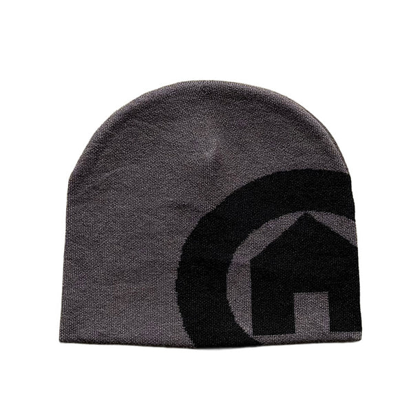 H1LL HOUSE Grey and Black Emblem Beanie