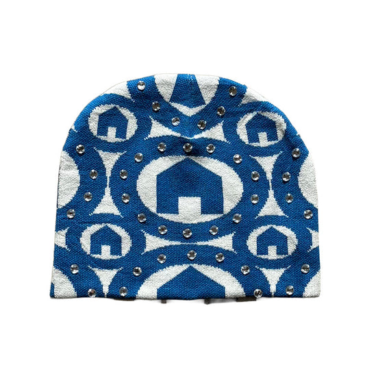 Blue Rhinestone Beanie