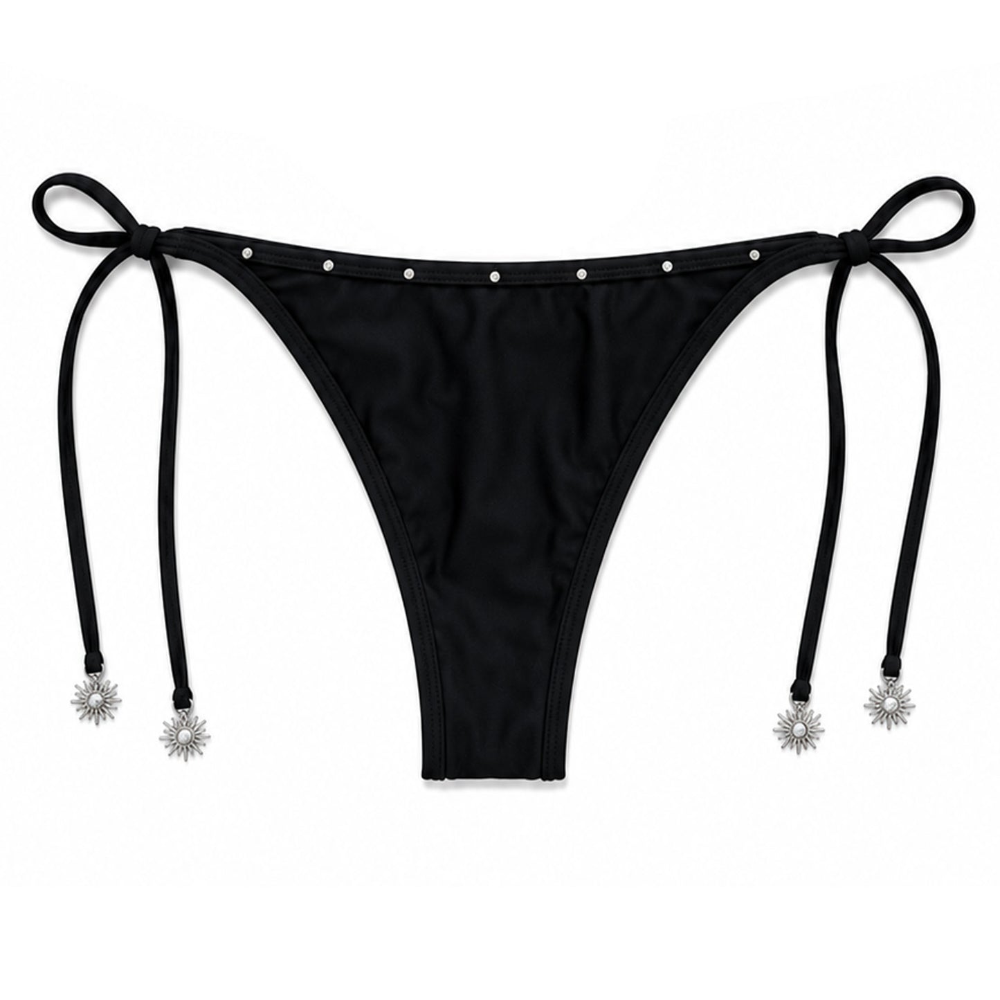 H1LL HOUSE Black Rhinestone Bikini Bottom (BOTTOM ONLY)