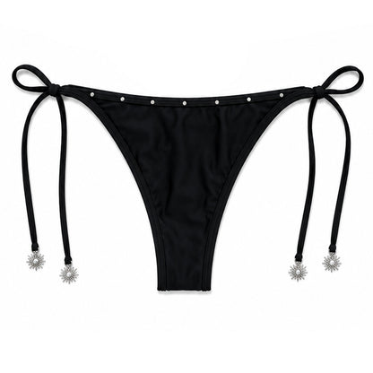H1LL HOUSE Black Rhinestone Bikini Bottom (BOTTOM ONLY)