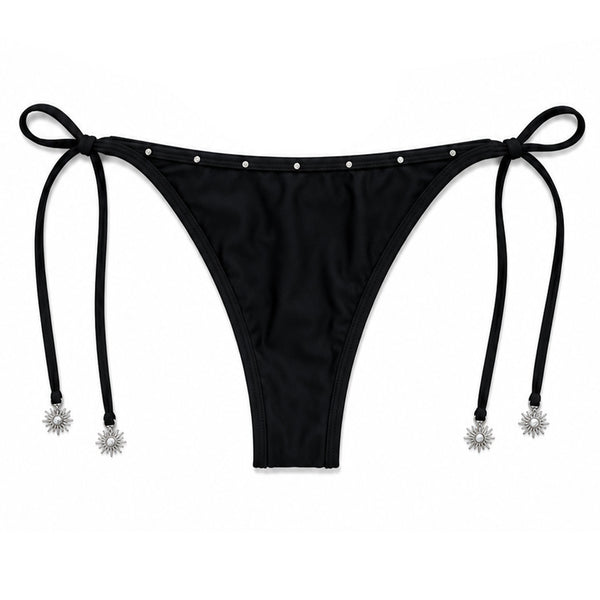 H1LL HOUSE Black Rhinestone Bikini Bottom (BOTTOM ONLY)