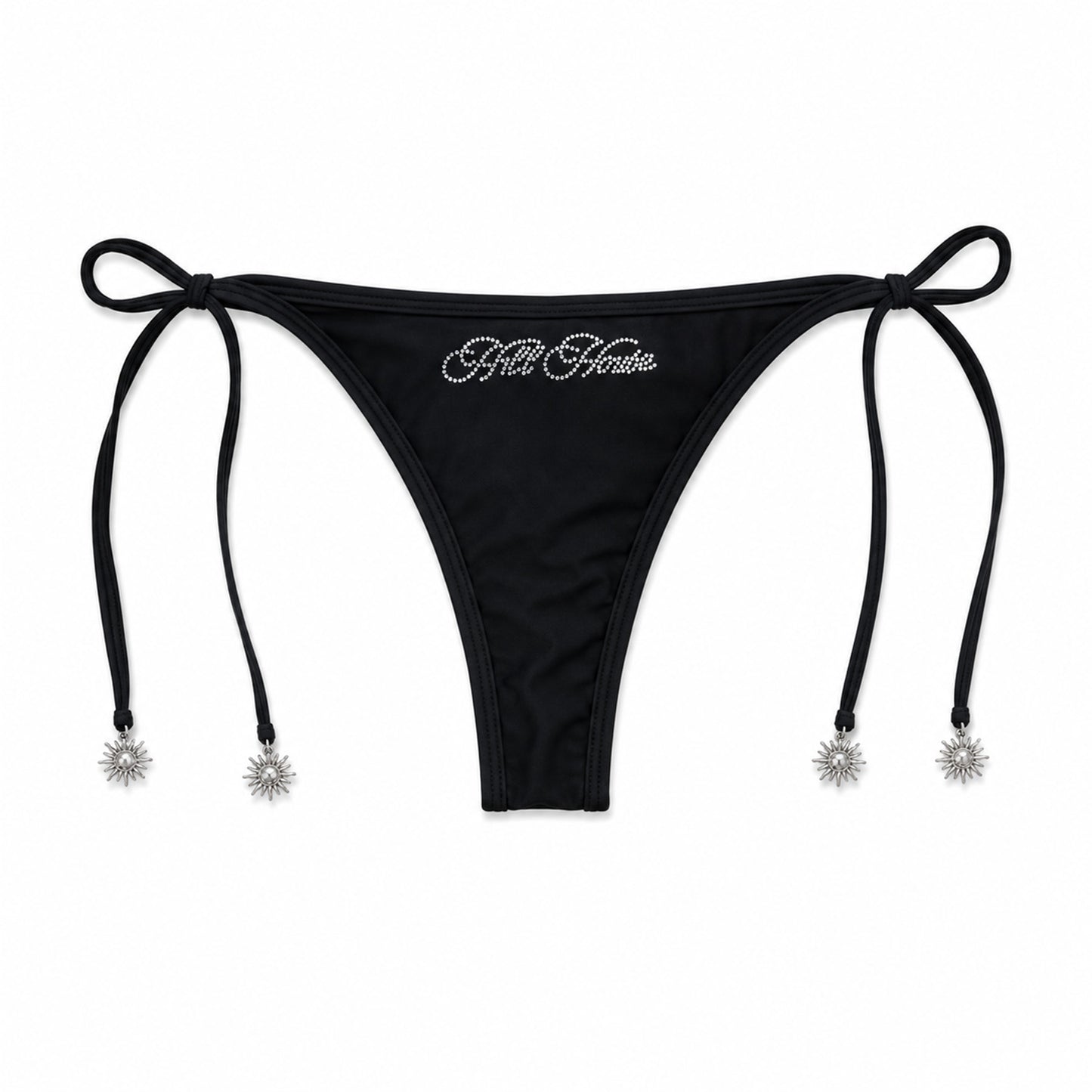 H1LL HOUSE Black Rhinestone Bikini Bottom (BOTTOM ONLY)