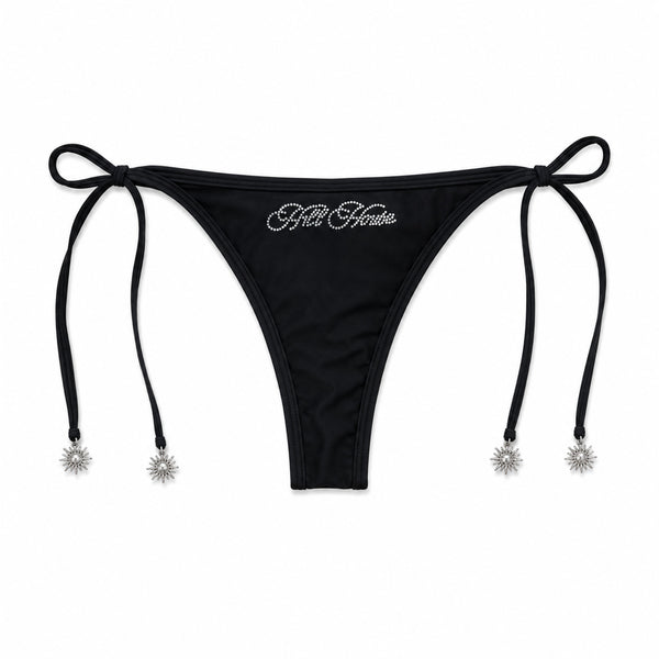 H1LL HOUSE Black Rhinestone Bikini Bottom (BOTTOM ONLY)