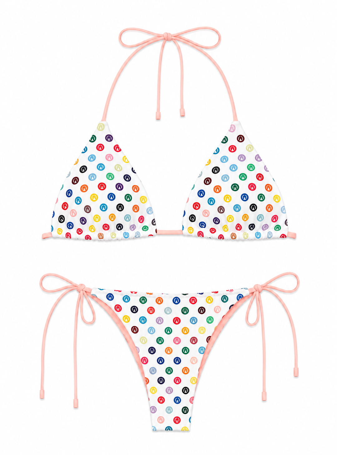 H1LL HOUSE Multi Color Monogram Bikini Set