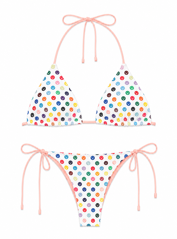 H1LL HOUSE Multi Color Monogram Bikini Set